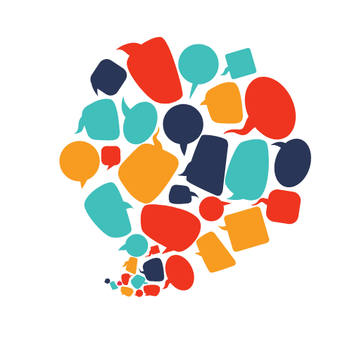 A large speech bubbble made out of smaller speech bubbles