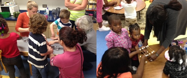 Photo of children at STEM Night at Laurens Elementary School