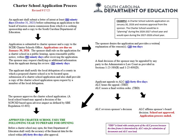 Charter school application process chart